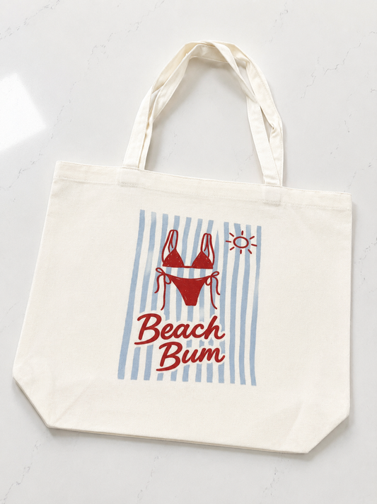 Beach Bum Canvas Tote
