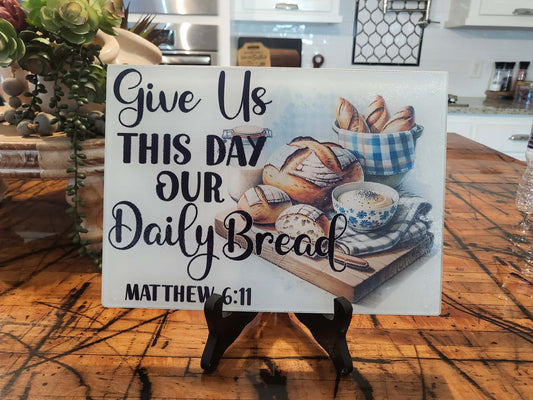 Daily Bread Textured Tempered Glass Cutting Board