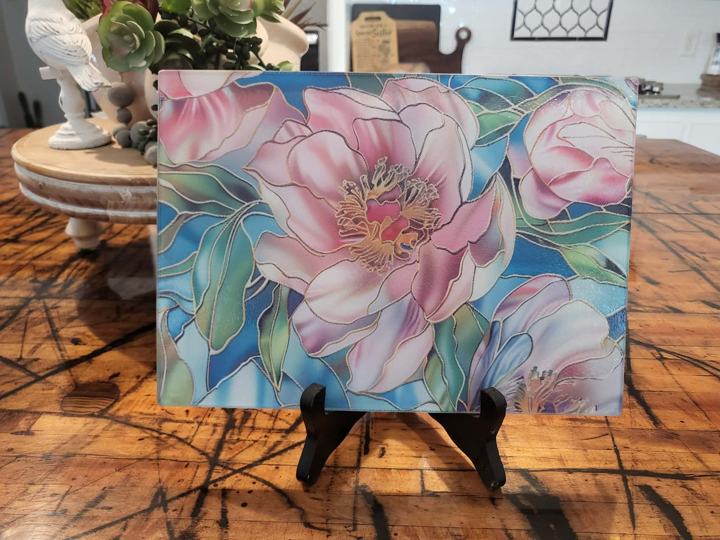 Peony Textured Tempered Glass Cutting Board