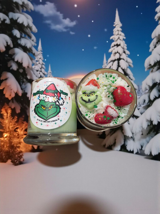 Resting Grinch Face Inspired Candle