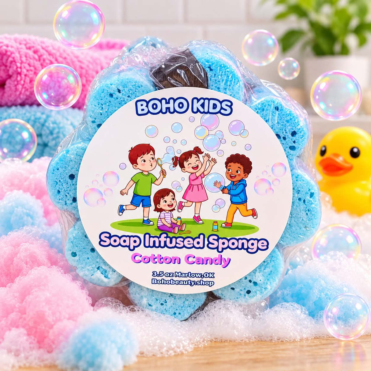 Cotton Candy Kid's Soap Infused Sponge