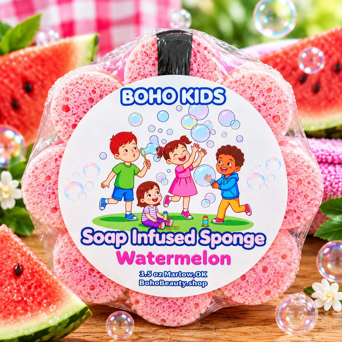 Watermelon Kid's Soap Infused Sponge